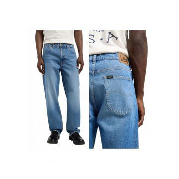 Blugi Barbati -  Asher - Loose Fit - Talie Medie - 5 Buzunare - Fermoar - Lungi - Bumbac - W32-L32 US - Albastru