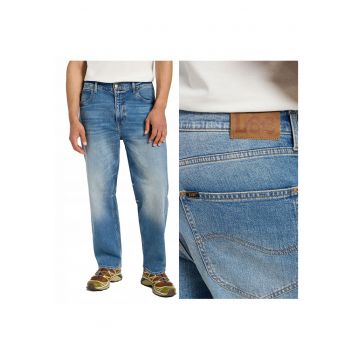 Blugi Barbati -  Asher - Straight Fit - Talie Medie - 5 Buzunare - Fermoar - Lungi - Bumbac - W36-L32 US - Albastru