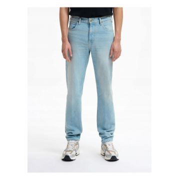 Blugi Barbati -  Austin - Slim Fit - Talie Medie - 5 Buzunare - Fermoar - Lungi - Bumbac - W38-L34 US - Albastru