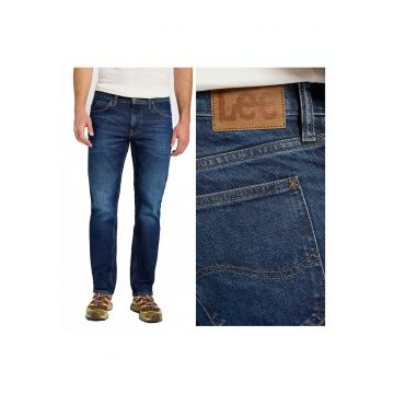 Blugi Barbati -  Daren Zip Fly - Slim Fit - Talie Medie - 5 Buzunare - Fermoar - Lungi - Bumbac - W33-L30 US - Albastru