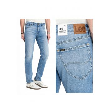 Blugi Barbati -  Daren Zip Fly - Straight Fit - Talie Medie - 5 Buzunare - Fermoar - Lungi - Bumbac - W38-L34 US - Albastru