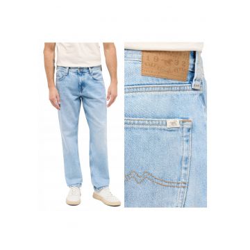 Blugi Barbati -  Denver Straight - Straight Fit - Talie Medie - 5 Buzunare - Fermoar - Lungi - Bumbac - Albastru - Albastru