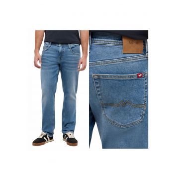 Blugi Barbati -  Denver Straight - Straight Fit - Talie Medie - 5 Buzunare - Fermoar - Lungi - Bumbac - W35-L34 US - Albastru