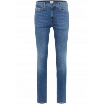 Blugi Barbati -  Frisco Skinny - Skinny Fit - Talie Medie - 5 Buzunare - Fermoar - Lungi - Bumbac - Albastru - Albastru