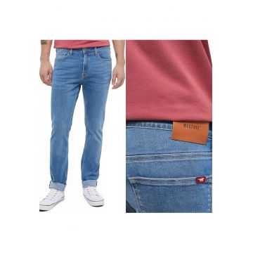 Blugi Barbati -  Frisco - Slim Fit - Talie Medie - 5 Buzunare - Fermoar - Lungi - Bumbac - W34-L32 US - Albastru