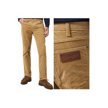 Blugi Barbati -  Greensboro - Straight Fit - Talie Joasa - 5 Buzunare - Fermoar - Lungi - Bumbac - Maro - Maro nisip