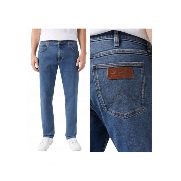 Blugi Barbati -  Greensboro - Straight Fit - Talie Medie - 5 Buzunare - Fermoar - Lungi - Bumbac - W38-L34 US - Albastru