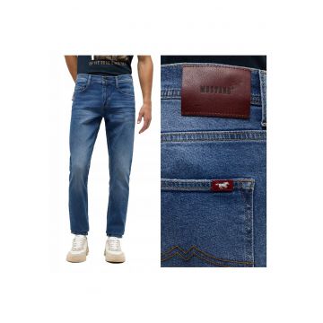 Blugi Barbati -  Jeans Oregon Slim - Slim Fit - Talie Medie - 5 Buzunare - Fermoar - Lungi - Bumbac - W33-L30 US - Albastru