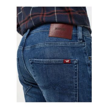 Blugi Barbati -  Jeans Orlando Slim - Slim Fit - Talie Medie - 5 Buzunare - Fermoar - Lungi - Bumbac - W33-L30 US - Albastru