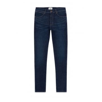 Blugi Barbati -  Larston - Skinny Fit - Talie Joasa - 5 Buzunare - Fermoar - Lungi - Bumbac - Albastru - Albastru