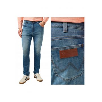 Blugi Barbati -  Larston - Slim Fit - Talie Joasa - 5 Buzunare - Fermoar - Lungi - Bumbac - W30-L34 US - Albastru