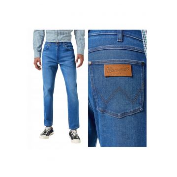 Blugi Barbati -  Larston - Slim Fit - Talie Joasa - 5 Buzunare - Fermoar - Lungi - Bumbac - W38-L34 US - Albastru