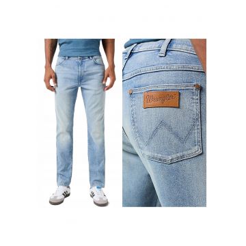 Blugi Barbati -  Larston - Slim Fit - Talie Medie - 5 Buzunare - Fermoar - Lungi - Bumbac - W36-L32 US - Albastru