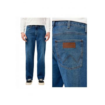 Blugi Barbati -  Loose Straight - Loose Fit - Talie Medie - 5 Buzunare - Fermoar - Lungi - Bumbac - W31-L32 US - Albastru