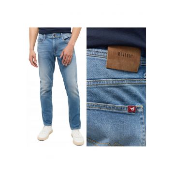 Blugi Barbati -  Oregon Slim - Slim Fit - Talie Medie - 5 Buzunare - Fermoar - Lungi - Bumbac - W34-L32 US - Albastru