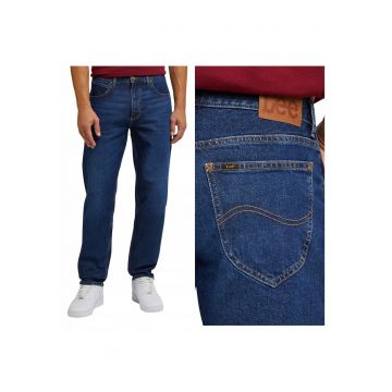 Blugi Barbati -  Oscar - Loose Fit - Talie Medie - 5 Buzunare - Fermoar - Lungi - Bumbac - W33-L32 US - Albastru