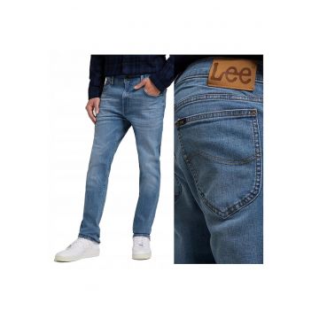 Blugi Barbati -  Rider - Slim Fit - Talie Medie - 5 Buzunare - Fermoar - Lungi - Bumbac - W32-L36 US - Albastru