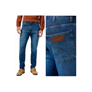 Blugi Barbati -  River - Slim Fit - Talie Medie - 5 Buzunare - Fermoar - Lungi - Bumbac - W31-L30 US - Albastru