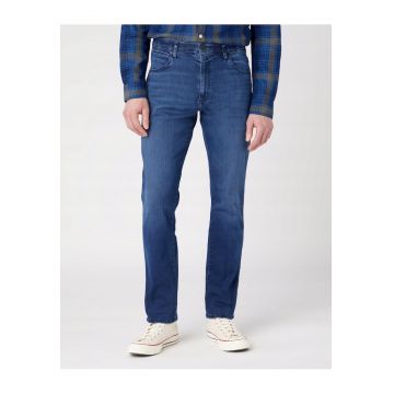 Blugi Barbati -  River - Straight Fit - Talie Medie - 5 Buzunare - Fermoar - Lungi - Bumbac - W34-L34 US - Albastru