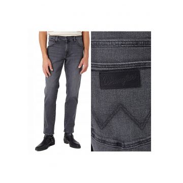 Blugi Barbati -  River - Straight Fit - Talie Medie - 5 Buzunare - Fermoar - Lungi - Bumbac - W40-L32 US - Gri