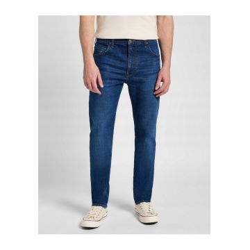 Blugi Barbati -  Straight Fit - Talie Medie - 5 Buzunare - Fermoar - Lungi - Bumbac - Albastru - Albastru