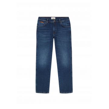 Blugi Barbati -  Texas Slim - Straight Fit - Talie Medie - 5 Buzunare - Fermoar - Lungi - Bumbac - W30-L32 US - Albastru