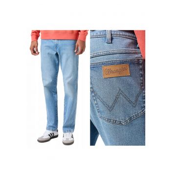 Blugi Barbati -  Texas - Straight Fit - Talie Medie - 5 Buzunare - Fermoar - Lungi - Bumbac - W33-L30 US - Albastru