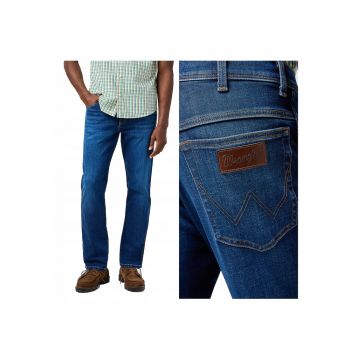 Blugi Barbati -  Texas - Straight Fit - Talie Medie - 5 Buzunare - Fermoar - Lungi - Bumbac - W33-L34 US - Albastru