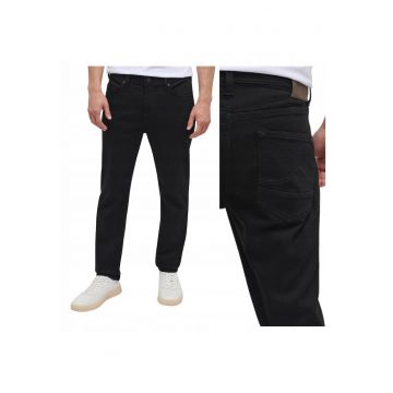 Blugi Barbati -  Vegas - Skinny Fit - Talie Medie - 5 Buzunare - Fermoar - Lungi - Bumbac - W34-L30 US - Negru