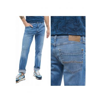 Blugi Barbati -  Washington - Slim Fit - Talie Medie - 5 Buzunare - Fermoar - Lungi - Bumbac - W35-L34 US - Albastru