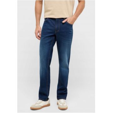 Blugi Barbati -  Washington Straight - Straight Fit - Talie Medie - 5 Buzunare - Fermoar - Lungi - Bumbac - Albastru - Albastru