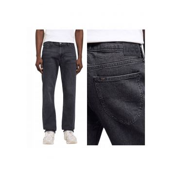 Blugi Barbati -  West - Straight Fit - Talie Medie - 5 Buzunare - Fermoar - Lungi - Bumbac - W31-L34 US - Negru