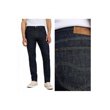 Blugi Barbati -  West - Straight Fit - Talie Medie - 5 Buzunare - Fermoar - Lungi - Bumbac - W33-L32 US - Albastru