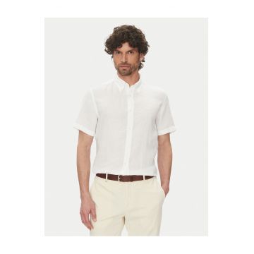 Camasa barbati  alb - bumbac cu maneca scurta