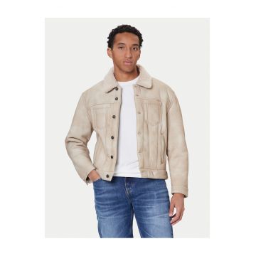 Geaca barbati  imitatie de piele - Bej