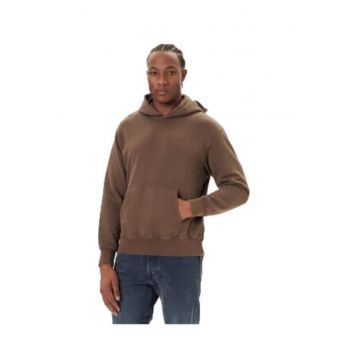Hanorac barbati -  bumbac/poliester - maro