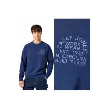 Hanorac Barbati -  Casey Jones Sweatshirt - Regular Fit - Decolteu Rotund - Fara Buzunare - Maneci Lungi - Bumbac - Fara Inchidere - L INTL - Albastru