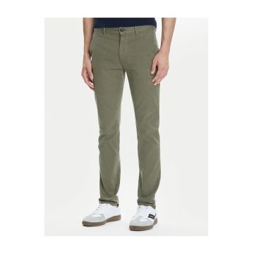 Pantaloni barbati  chinos - verde - bumbac