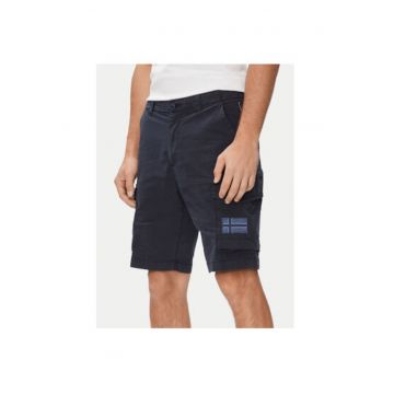 Pantaloni scurti barbati -  303756451 - Bumbac - Albastru - Bleumarin