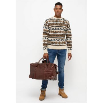 Pulover Barbati -  Emil C Norway - Regular Fit - Fara Inchidere - Decolteu Rotund - Maneci Lungi - Fara Buzunare - Bumbac - 2XL INTL - Maro