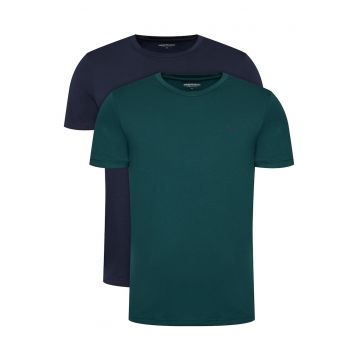 Set tricouri barbati  bleumarin si verde - bumbac