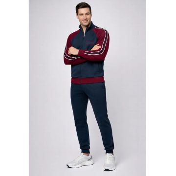 Trening barbati -  LA2042 - set bluza cu fermoar si pantaloni - regular fit - Albastru