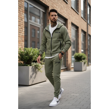 Trening barbati slim fit kaki Pantaloni + Hanorac 5020