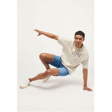 Tricou Barbati -  Aidan C Pride - Regular Fit - Maneca Scurta - Decolteu Rotund - Cu Logo - Bumbac - Design Clasic - M INTL - Bej