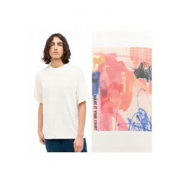 Tricou Barbati -  Akron - Regular Fit - Maneca Scurta - Decolteu Rotund - Cu Logo - Bumbac - Design Clasic - M INTL - Bej