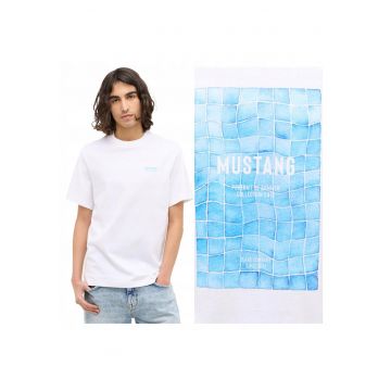 Tricou Barbati -  Alvarado - Regular Fit - Maneca Scurta - Decolteu Rotund - Cu Logo - Bumbac - Design Clasic - 2XL INTL - Alb