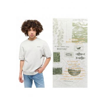 Tricou Barbati -  Alvarado - Regular Fit - Maneca Scurta - Decolteu Rotund - Cu Logo - Bumbac - Design Clasic - M INTL - Gri