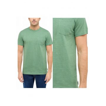 Tricou Barbati -  Amado - Regular Fit - Maneca Scurta - Decolteu Rotund - Cu Logo - Bumbac - Design Clasic - M INTL - Verde