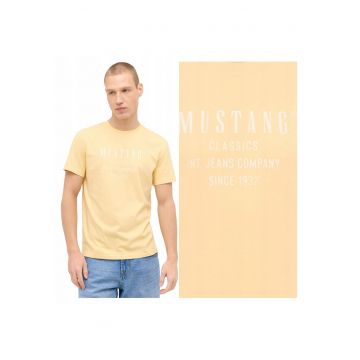 Tricou Barbati -  Austin - Regular Fit - Maneca Scurta - Decolteu Rotund - Cu Logo - Bumbac - Design Clasic - 2XL INTL - Galben