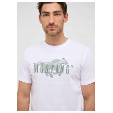 Tricou Barbati -  Austin - Regular Fit - Maneca Scurta - Decolteu Rotund - Cu Logo - Bumbac - Design Clasic - Alb - Alb